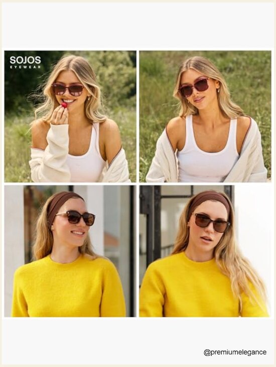 Classic Square Polarized Sunglasses for Women Oversized Retro UV Protection main image 4